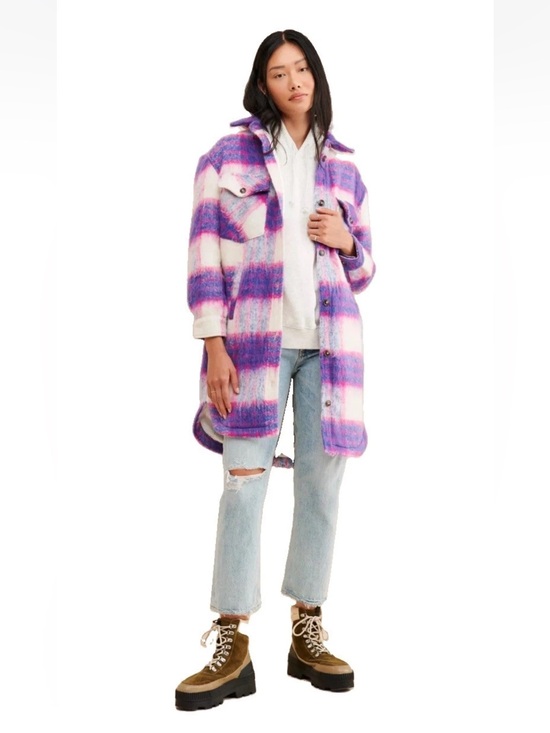 Blank NYC Jackets & Blazers - $158Anthropology BlankNYC Prime Time Plaid Jacket XS Pink Wool Blend Shacket